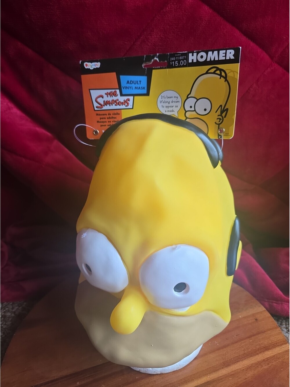 Homer Simpson Adult Full Head Mask Simpsons Disguise Costume Halloween 2015 New